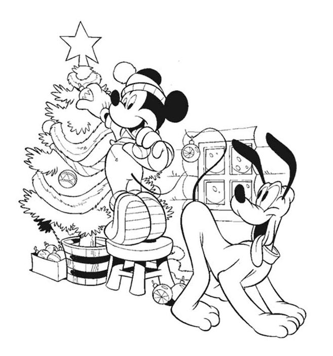 coloriage mickey decore son sapin